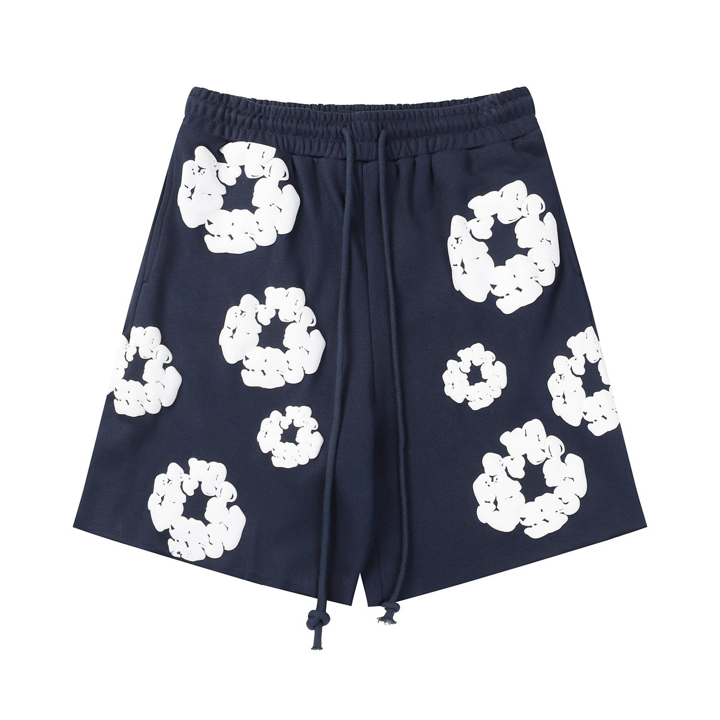 Denim Tears Outfit:T-shirt/Shorts (Separate Purchase Options) Puff Print Short Sleeve T-shirt Loose Couple Shorts Suit